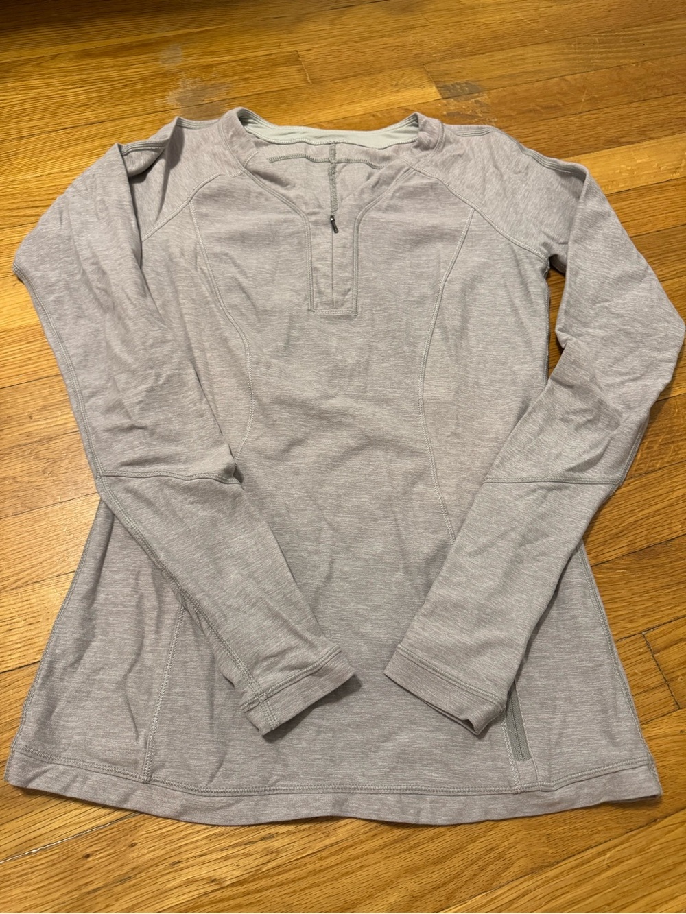 lululemon Heathered Light Gray Quarter-Zip Pullover